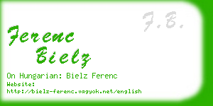 ferenc bielz business card